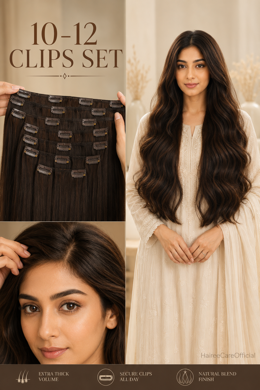Clip-in Extensions Set (Wavy & Straight) 10 CLIPS- 12 CLIPS