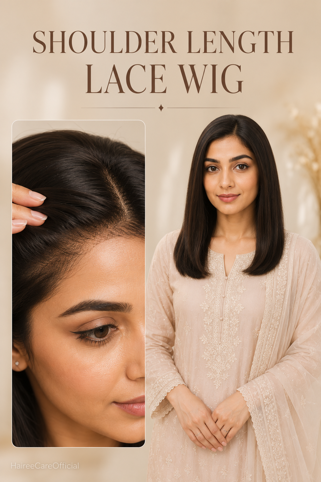 Lace Full Head Wig Shoulder Length (Straight)
