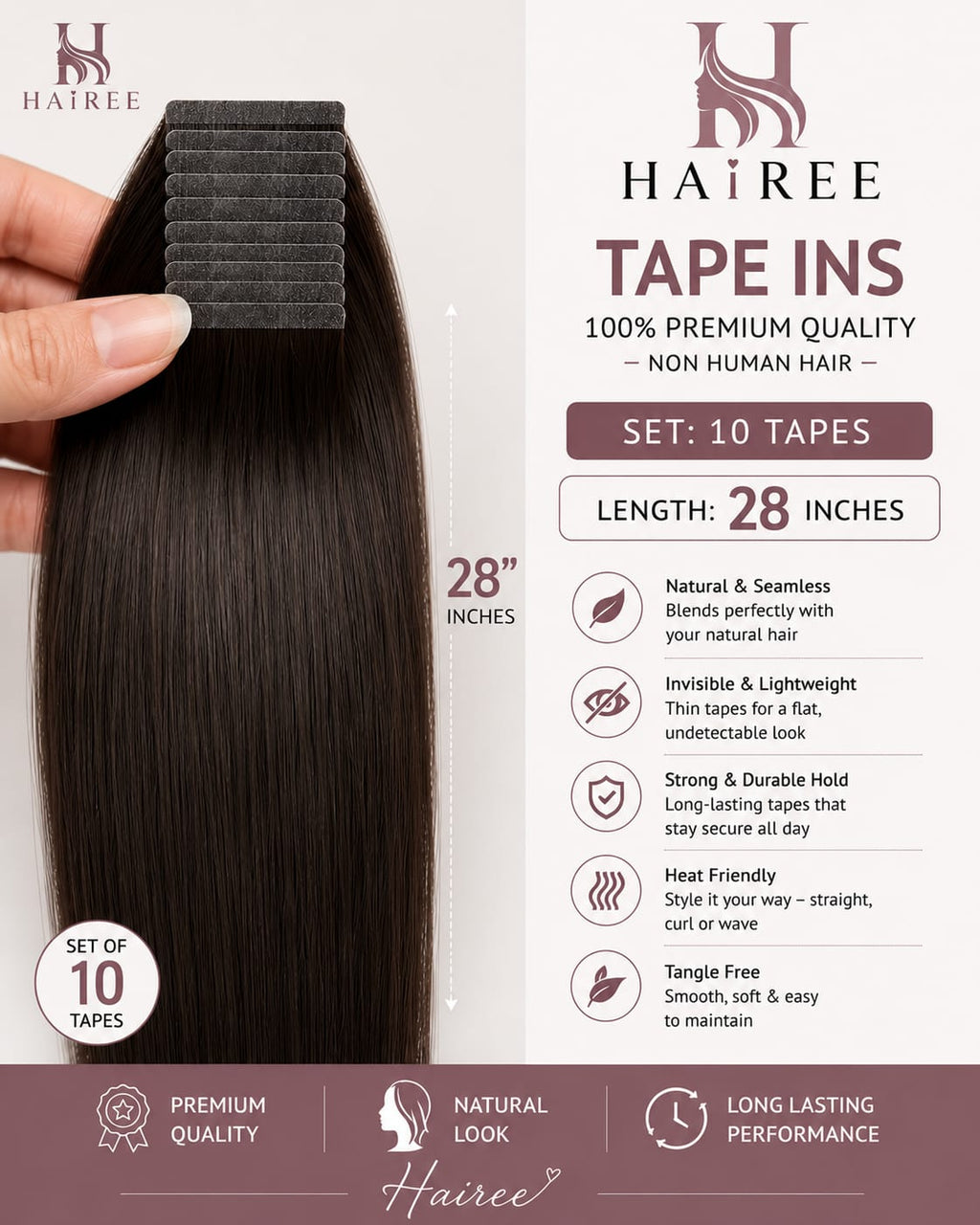 Tape-in Extensions (15 Tape ins to 40 Tape Ins )Straight
