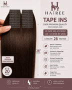 Tape-in Extensions (15 Tape ins to 40 Tape Ins )Straight