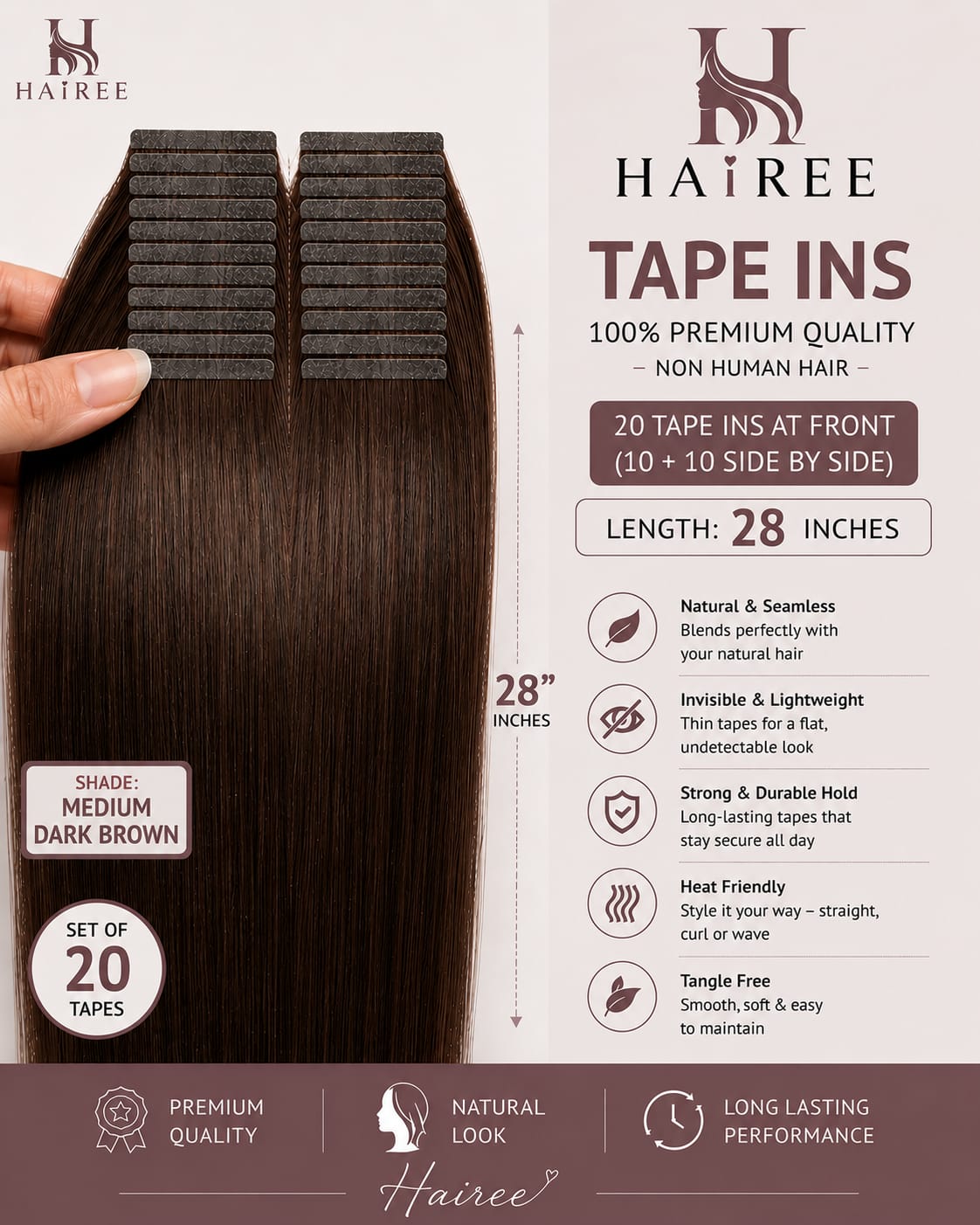 Tape-in Extensions (15 Tape ins to 40 Tape Ins )Straight