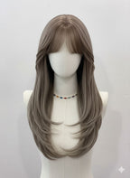 Front Bang Puff Full Head Wig Straight